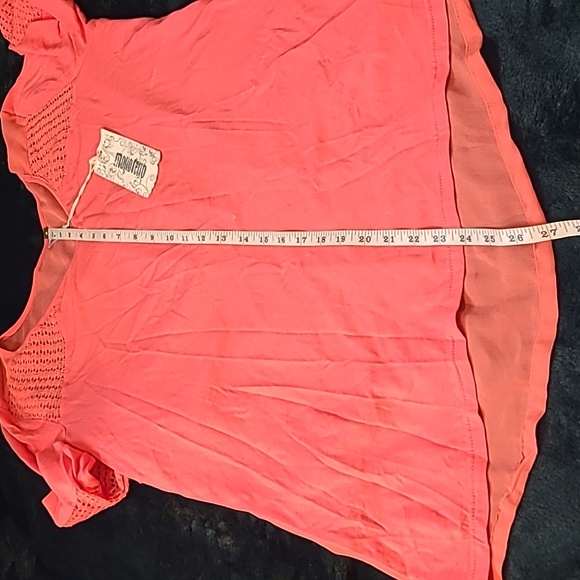 WAS $48. MONORENO V-Neck 3/4 Embellished Sleeves Sheer back dressy Top - Picture 7 of 12